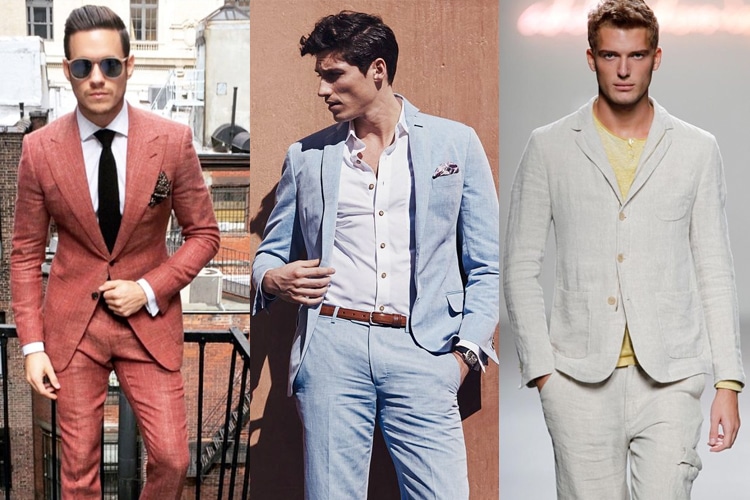 Nam giới thường chuộng sở hữu những bộ suit vải linen vào mùa hè
